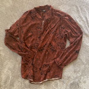 Men’s Burnt orange floral button down from ASOS